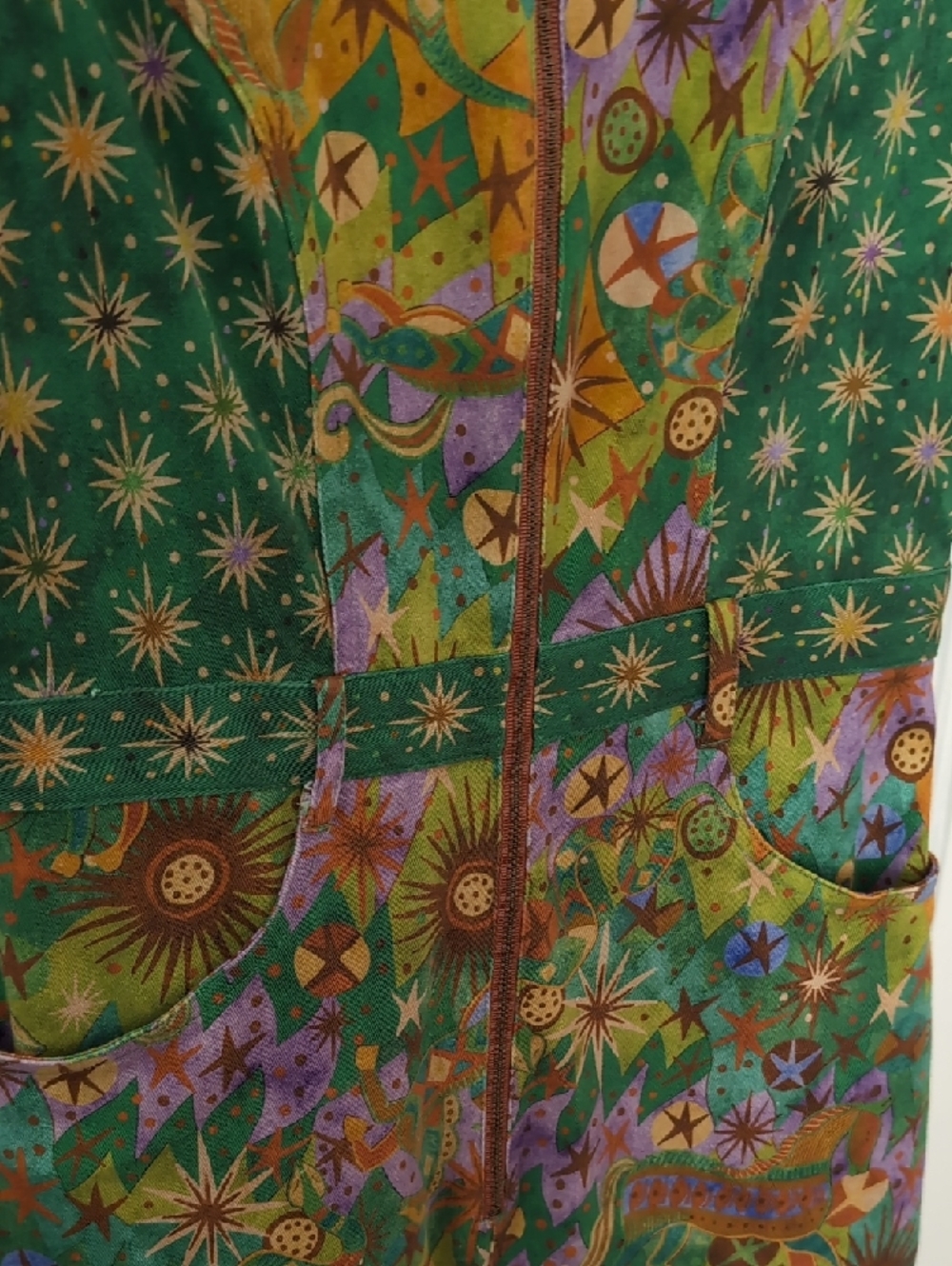 Nine Lives Bazaar Green Mustang Zip-Front Jumpsuit - Picture 3 of 6